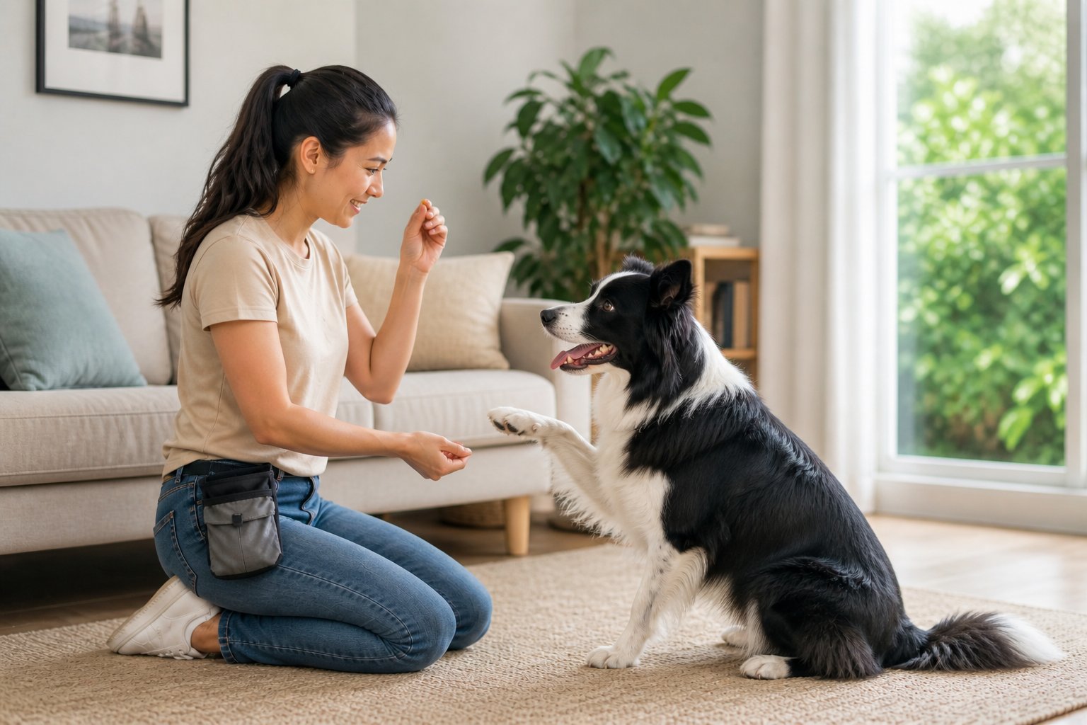 Dog training session in action